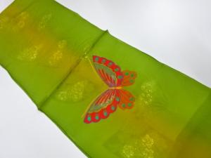大特価品　未使用品　正絹　丹後ちりめん　汕頭蘇州刺繍　帯揚げ